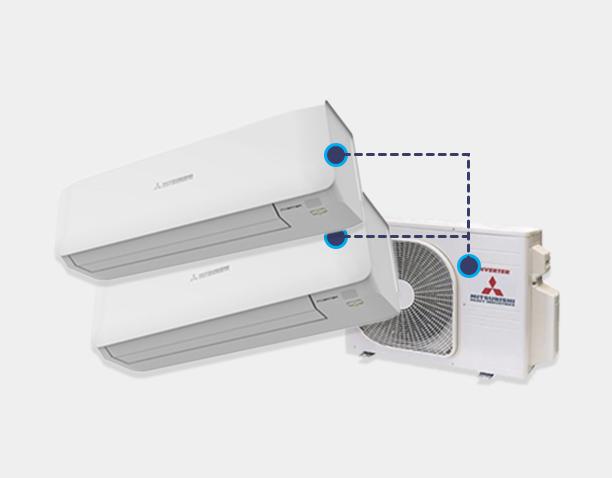 Multi split units meerdere aircos