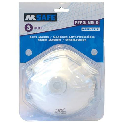 M-Safe 6210 stofmasker FFP2, cup model 3 stuks