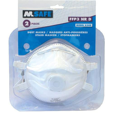 M-Safe 6340 stofmasker FFP3, cup model 2 stuks